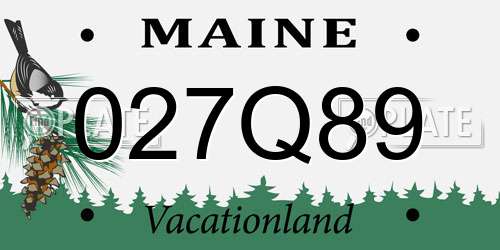 027Q89 Maine License Plate
