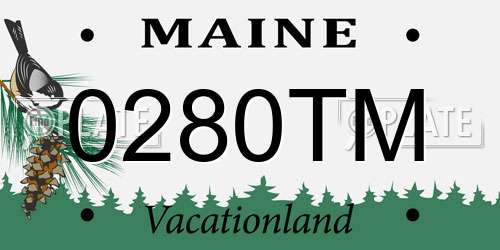 0280TM Maine License Plate