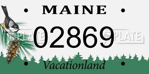 02869 Maine License Plate