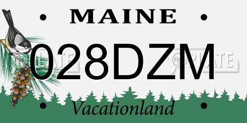 028DZM Maine License Plate