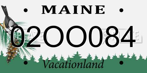 02OO084 Maine License Plate