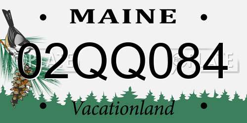 02QQ084 Maine License Plate