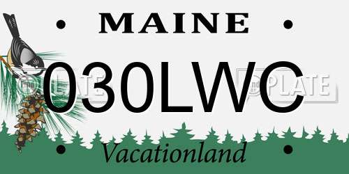030LWC Maine License Plate