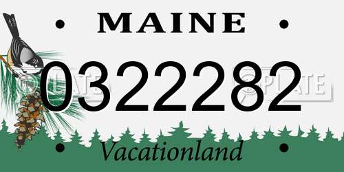 0322282 Maine License Plate