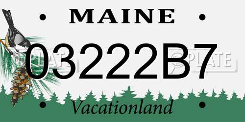 03222B7 Maine License Plate