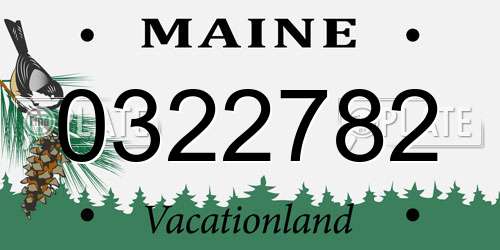 0322782 Maine License Plate