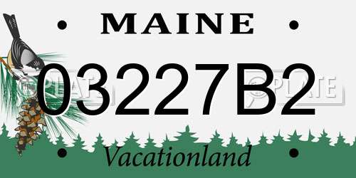 03227B2 Maine License Plate