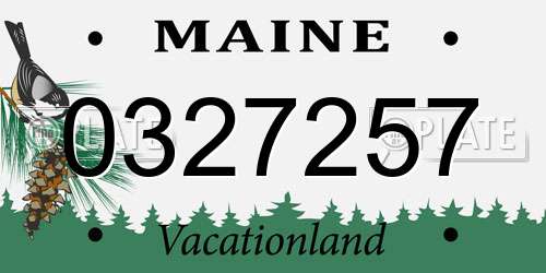0327257 Maine License Plate