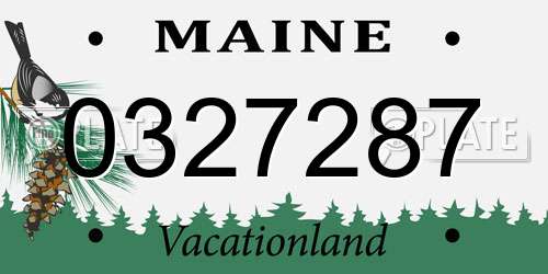 0327287 Maine License Plate