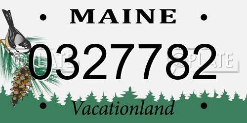 0327782 Maine License Plate