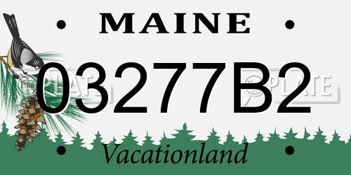 03277B2 Maine License Plate