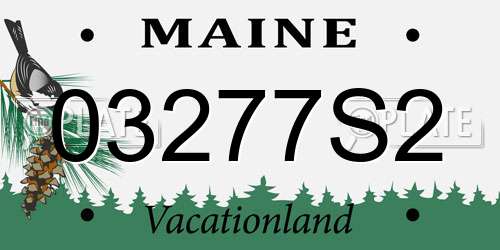 03277S2 Maine License Plate