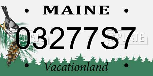 03277S7 Maine License Plate