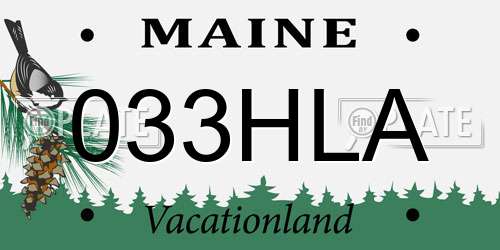 033HLA Maine License Plate
