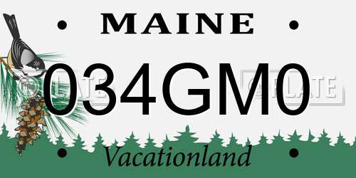 034GM0 Maine License Plate