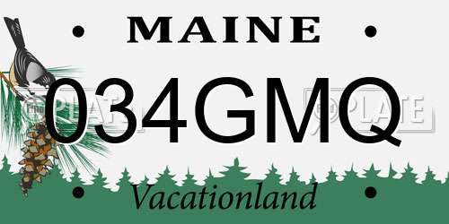 034GMQ Maine License Plate