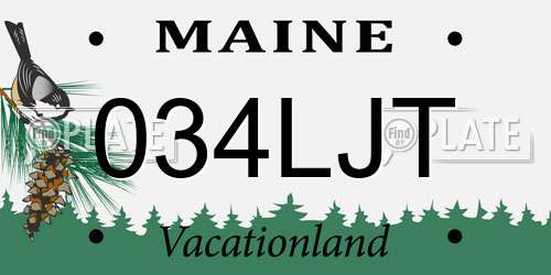 034LJT Maine License Plate