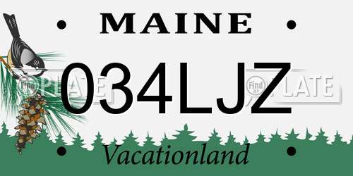 034LJZ Maine License Plate