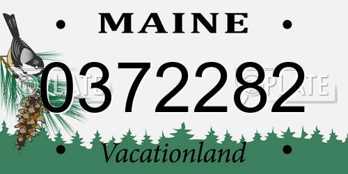 0372282 Maine License Plate