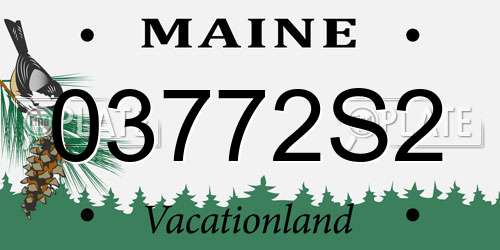 03772S2 Maine License Plate