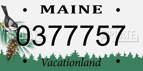 0377757 Maine License Plate