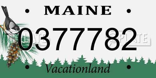 0377782 Maine License Plate