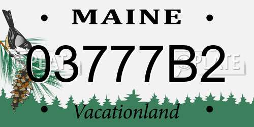 03777B2 Maine License Plate