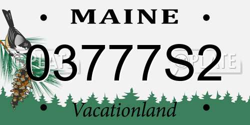 03777S2 Maine License Plate