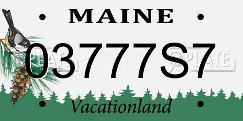 03777S7 Maine License Plate