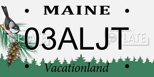 03ALJT Maine License Plate