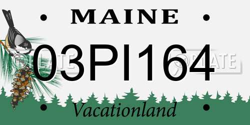03PI164 Maine License Plate