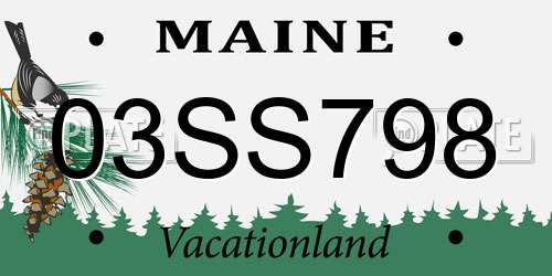 03SS798 Maine License Plate