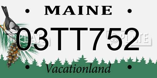 03TT752 Maine License Plate