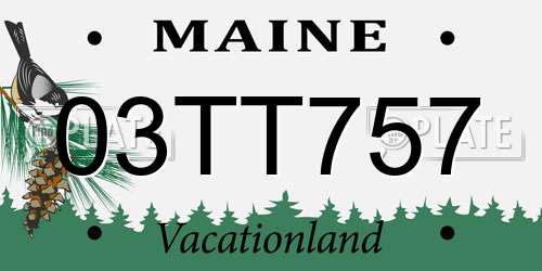 03TT757 Maine License Plate