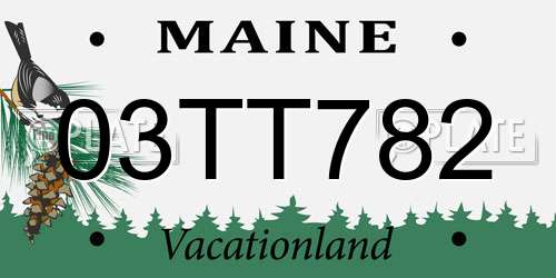 03TT782 Maine License Plate