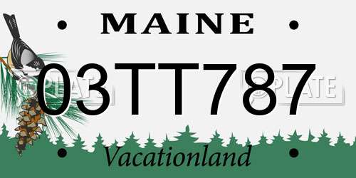 03TT787 Maine License Plate