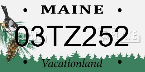 03TZ252 Maine License Plate