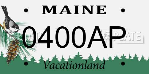 0400AP Maine License Plate