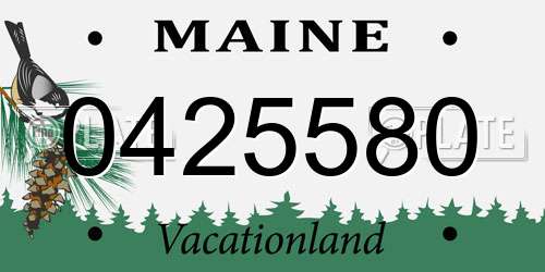 0425580 Maine License Plate