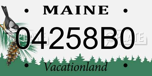 04258B0 Maine License Plate