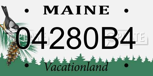 04280B4 Maine License Plate