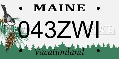 043ZWI Maine License Plate