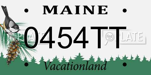 0454TT Maine License Plate