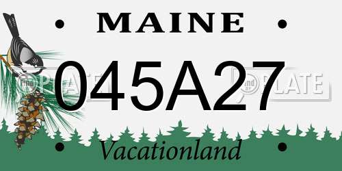 045A27 Maine License Plate
