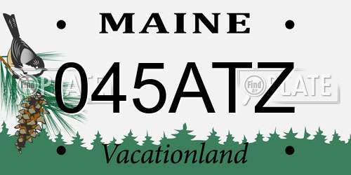 045ATZ Maine License Plate