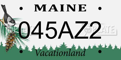 045AZ2 Maine License Plate