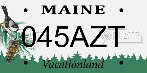045AZT Maine License Plate