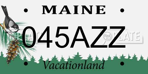 045AZZ Maine License Plate