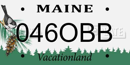 046OBB Maine License Plate