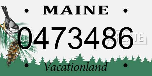 0473486 Maine License Plate